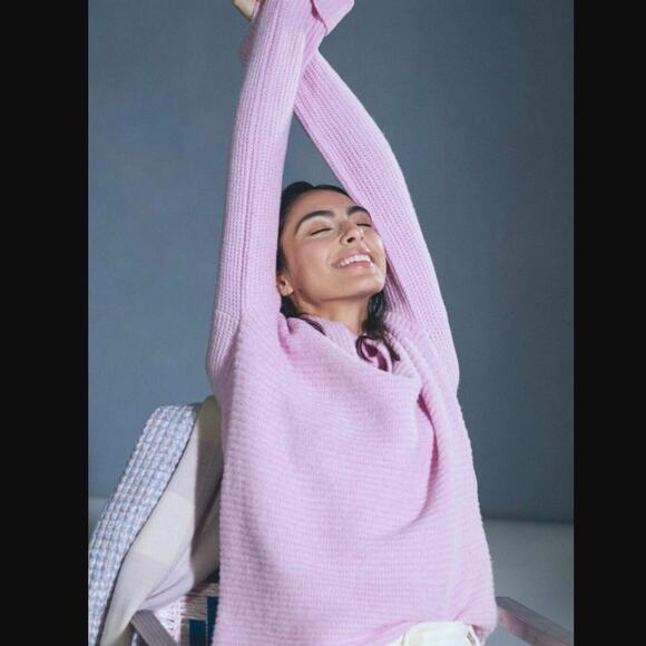 Anthropologie Pilcro Cowl Neck Pink Lilac Sweater - New - XL - Picture 2 of 4